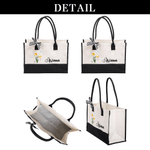 Personalised Birth Flower Large Tote Bag Portable Makeup Bag with Name Travel Accessories Birthday Gift for Women