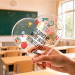 Personalized Book Apple Cartoon Pattern Heart Acrylic Plaque with Name and Text Teacher's Day Appreciation Gift for Teachers