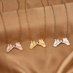 Personalized Pinky Promise Hand Pendant Necklace with Name Dainty Jewellery Daily Wear Birthday Gift for Couple
