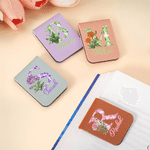 Personalised Diamond Effect Birth Flower Initial Magnetic PU Leather Bookmark Clip with Name Daily Use Birthday Gift for Book Lovers