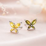 Personalized Small Birthstone Butterfly Stud Earrings Minimalist Jewellery Birthday Anniversary Wedding Gift for Besties Bridal Women