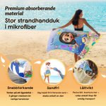 Personlig söt 3D strandhandduk med havsdjur för barn snabbtorkande mjuk och stor med namn perfekt för sommarlov strandfest eller födelsedagspresent
