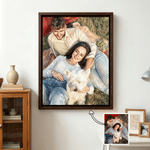 Toile personnalisée avec photo - Effect peinture aquarelle romantique - Cadeau de mariage ou d'anniversaire pour couple