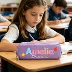 Personalised Apple Star Gradient Colour Name Three-Layer Pencil Case with Text School Supply Back to School Birthday Gift for Kids