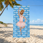 Personalized Cartoon Ballet Girl Quick Dry Soft Oversized Beach Towel with Name Summer Vacation Beach Party Birthday Gift for Girl Ballet Dancer Lover