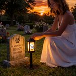 Personalised Colourful Wing Paw Print Pet Photo Solar Garden Light with Name and Text Memorial Gift for Pet Owners