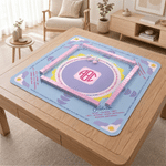 Personalized Charleston Rule Design Non-Slip Mahjong Mat with Letter and Storage Bag Mahjong Club Night Birthday Gift for Mahjong Lovers
