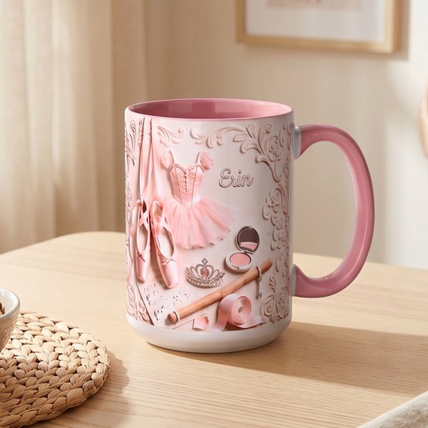 Personalised Ballet Shoes Ballet Tutu Ceramic Mug with Name Dance Competition Recital Birthday Gift for Girls Ballet Lovers Dancers