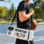 Personalized Basketball Soccer Cartoon Character Insulated Beer Cooler Bag with Name and Number Daily Use Birthday Sports Gift for Friend Sport Lover
