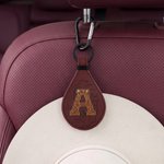 Personalized Hand Embossed Retro Floral Letter PU Leather Magnetic Hat Holder with Carabiner Daily Use Travel Birthday Gift for Man Outdoor Enthusiast