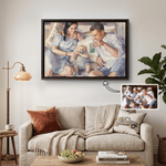 Toile personnalisée avec photo - Effect peinture aquarelle romantique - Cadeau de mariage ou d'anniversaire pour couple
