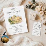 Personalised Watercolour Photo Wedding Greeting Card Invitation with Gift Label and Wedding Message Wedding Engagement Party Gift for Bride Bridegroom