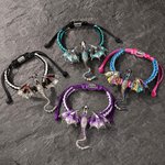 Personalized Enamel Fantasy Dragon Adjustable Braided Bracelet with Engraved Name Daily Wear Birthday Gift for Dragon Lovers Friends