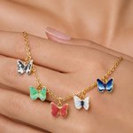 Personalised 1-6 Family Birth Butterflies Bracelet Wedding Jewellery Birthday Anniversary Gift for Bridal Mum Besties
