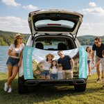 Serviette de plage magnétique personnalisée avec photo et nom - Cadeau d'anniversaire pour familles et amis