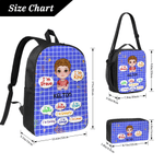 Personalised Cartoon Character I'm Kind I'm Brave Backpack Lunch Bag Pencil Case Set with Name Daily Use Back to School Gift for Kids