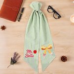 Personalised Embroidered Bow Apple Gingham Wreath Sash with Text Back to School Teacher's Day Appreciation Gift for Teacher