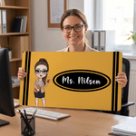 Personalized Cartoon Character Pencil Crayon Non-Slip Mouse Pad Desk Mat with Text Daily Use Back to School Teacher's Day Gift for Teacher Educator