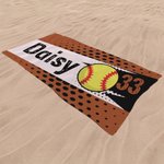 Serviette de plage personnalisée multicolore, format oversize, pour le football et le basket-ball, à séchage rapide, avec nom et numéro – Idéale pour l'été, les fêtes sur la plage et comme cadeau d'an