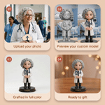 Personalized Unique 3D Photo Medical Staff Figurine with Name and Wooden Base Desk Decor Birthday Appreciation Gift for Doctor Nurse Medical Staff