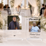 Personalised In Loving Memory Minimalist Style Acrylic Plaque with Name Photo and Base Home Decor Wedding Gift for Newlyweds Couples