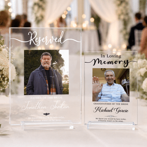 Personalised In Loving Memory Minimalist Style Acrylic Plaque with Name Photo and Base Home Decor Wedding Gift for Newlyweds Couples