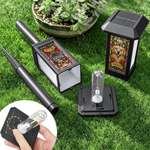 Personalized Stained Glass Pet Photo Waterproof Solar Garden Light  with Name Garden Courtyard Decor Memorial Gift for Pet Owner