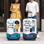 Personalized Cartoon Character Traveling Luggage Protective Cover Fits 18-32 Inches Suitcase with Concealed Zipper Travel Gift for Travel Lover