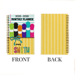 Personalised Bow Pencil Element 2026-2028 Planner Spiral Notebook with Weekly Monthly Planning Pages Teacher's Day Gift for Teacher