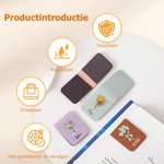 Gepersonaliseerde geboortebloemen boeket pu-leren magnetische bladwijzerclip met naam in diverse kleuren als cadeau voor boekenliefhebbers