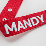 Etiqueta de equipaje personalizada con nombre en dos colores y efecto de sombra, con broches. Imprescindible para viajes de negocios. Regalo de cumpleaños ideal para los amantes de los viajes, familia