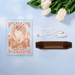 Veilleuse LED en acrylique personnalisée avec photo de votre animal de compagnie, fleur de naissance, nom et date — Décoration d'intérieur, cadeau d'anniversaire ou de condoléances pour les amoureux d