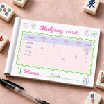 Personalised Watercolour Mahjong Bamboo Mahjong Scorecard Notepad with Text Mahjong Game Night Birthday Gift for Mahjong Lovers
