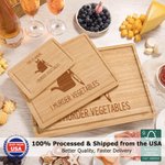 Personalisiertes Charcuterie-Schneidebrett „Here I Murder Vegetables“ aus FSC-zertifiziertem Bambus mit Gravur und Saftrinne – Versand aus den USA – Hochzeitsgeschenk für die Familie