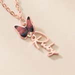 Personalized 1-8 Family Birth Butterflies Necklace with Name Dainty Jewelry Birthday Anniversary Gift for Grandma Mother Her