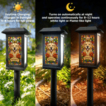 Personalized Stained Glass Pet Photo Waterproof Solar Garden Light  with Name Garden Courtyard Decor Memorial Gift for Pet Owner