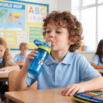 Personalisierte, mehrfarbige 16-oz-Trinkflasche mit Initialen, Namen und Trinkhalm – für den täglichen Gebrauch, als Geburtstags- oder Schulanfangsgeschenk für Jungen und Mädchen