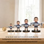 Gepersonaliseerd 3D visserbeeldje van foto met naam bureau- en kantoordecoratie ideal Vaderdag- of verjaardagscadeau voor papa visser of visliefhebber