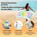 Toalla de playa personalizada a rayas de secado rápido con nombre y apellido en letras brillantes regalo de cumpleaños para familiares y amigos