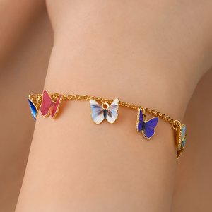 Personalised 1-6 Family Birth Butterflies Bracelet Wedding Jewellery Birthday Anniversary Gift for Bridal Mum Besties