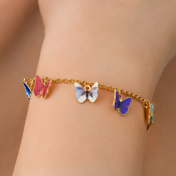Personalized 1-6 Family Birth Butterflies Bracelet Wedding Jewellery Birthday Anniversary Gift for Bridal Mom Besties
