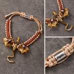 Personalized Enamel Fantasy Dragon Adjustable Braided Bracelet with Engraved Name Daily Wear Birthday Gift for Dragon Lovers Friends
