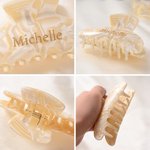 Personalised Cute Marble Tortoise Shell Hair Claw Clip with Name Daily Use Wedding Birthday Gift for Best Friends Bridesmaids