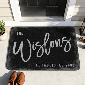 Personalised Minimalist Surname Design Multicolour Doormat with Text Home Decor Housewarming Gift for Family