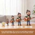 Gepersonaliseerd 3D fotobeeldje met standaard en tekst bureaudecoratie verjaardagscadeau voor gitaristen en muziekliefhebbers