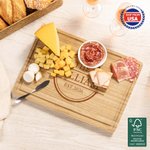 Personalized Initial Name FSC Bamboo Engraved Charcuterie Cutting Board with Juice Groove Wedding Housewarming Gift for Family