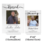 Personalised In Loving Memory Minimalist Style Acrylic Plaque with Name Photo and Base Home Decor Wedding Gift for Newlyweds Couples