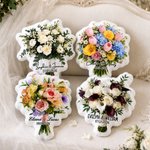 Personalised Wedding Bouquet Shape Soft Cushion with Names and Date Home Decor Wedding Anniversary Gift for Newlywed Couple
