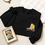 Personalized Embroidered Photo Design Multicolor T-shirt Sweatshirt Hoodie with Text Daily Use Holiday Birthday Gift for Family Pet Lovers