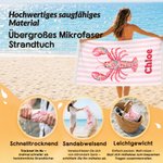 Personalisiertes Cabana Strandtuch mit Boho-Meerestiermotiv und Namen | sandabweisend | schnelltrocknend | Badetuch | Sommerurlaub Geschenk für Frauen